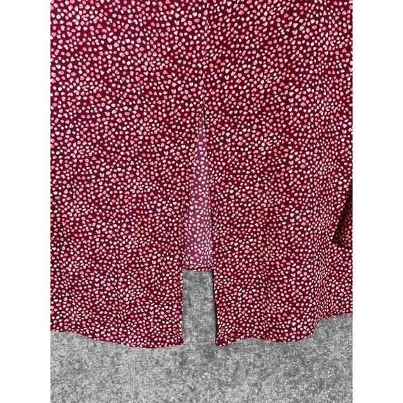 LC Lauren Conrad Ruffle Bell Sleeve Split Back Top Womens Size‎ XL Red Keyhole - Picture 6 of 8
